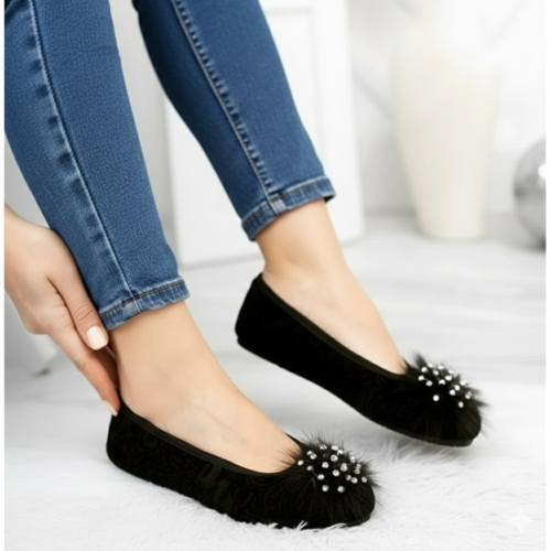 Siyah pırlanta ev babeti patik çeyizlik