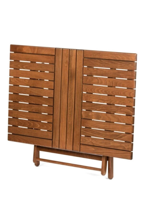 Atina Katlanır Masa 70X120 Dış Mekan Dikdörtgen Ahşap Bahçe, Balkon Masası