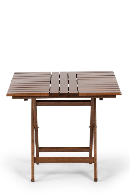 Atina Katlanır Masa 80X80 Dış Mekan Kare Ahşap Bahçe, Balkon Masası