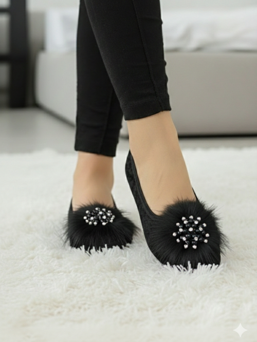 Siyah pırlanta ev babeti patik çeyizlik