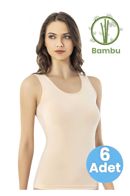 Kadın 6'lı Kalın Askılı Bambu Atlet
