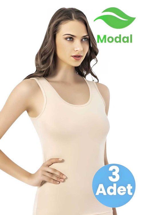 Kadın 3lü Geniş Askılı Modal Atlet