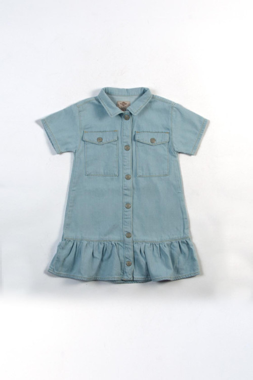 Zayn Kiz Çocuk %100 Pamuk Jean Elbise Denim