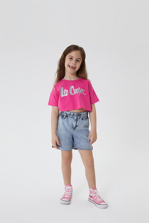 Re-Done Kız Çocuk %100 Pamuk Jean Şort Denim