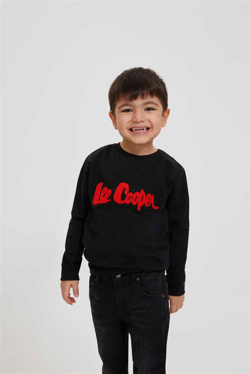 Frank Erkek Çocuk %100 Pamuk Sweatshirt Siyah