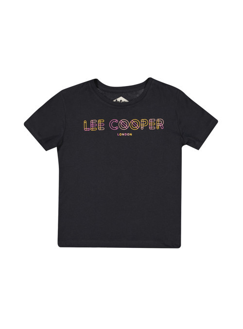 Neon Kız Çocuk %100 Pamuk O Yaka T-Shirt Siyah