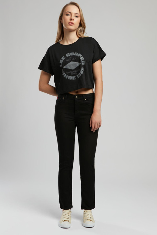 Lorina Kadın O Yaka T-Shirt Siyah