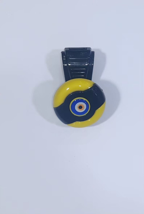 Direksiyon Topuzu Sarı Siyah Nazar Boncuk Modelli