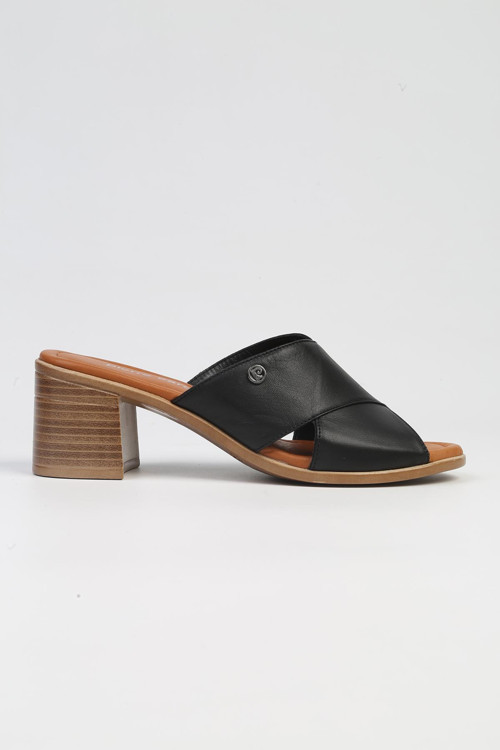 ® | PC-7219 - 3807 Siyah-Kadın Topuklu Terlik