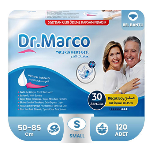 Dr. Marco Belbantlı Hasta Bezi S-Small Beden 120 Adet