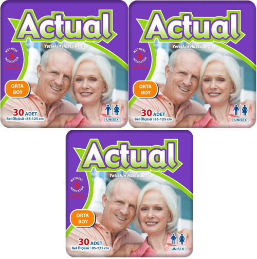 Yetişkin Hasta Bezi Bel Bantlı M - Medium - Orta 90 Adet (3PK*30)