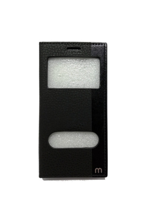 Htc One M7 Pencereli Kapaklı Magnum Kılıf Siyah