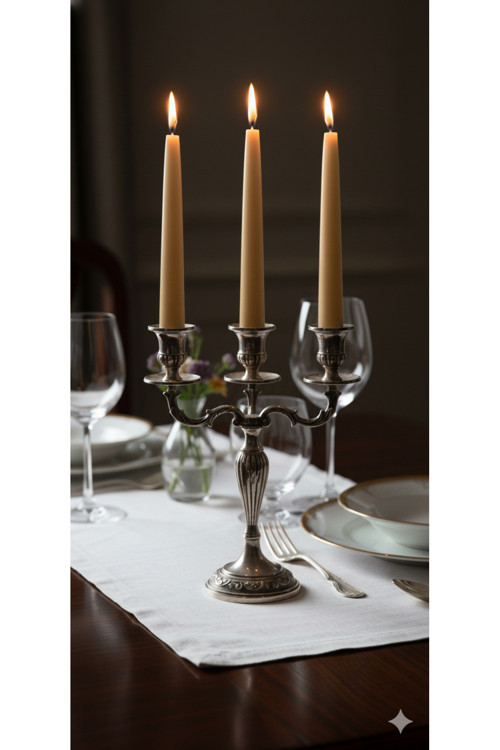 Hardal Şamdan Mum 4 Lü Set