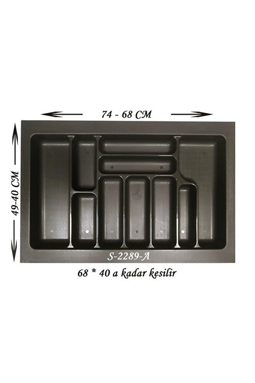 Çekmece Içi Plastik Kaşıklık Antrasit Antibakteriyel S-2289-a En:74-68 D:49-40 Cm Arası Kesil