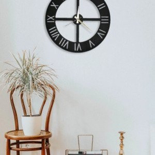 Wall Art Home Black Deep Metal Duvar Saati 50 X 50 cm