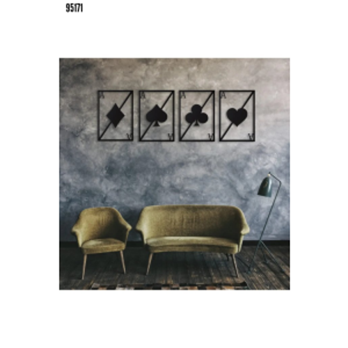 Wall Art Home Full Aces Metal Tablo 30x43