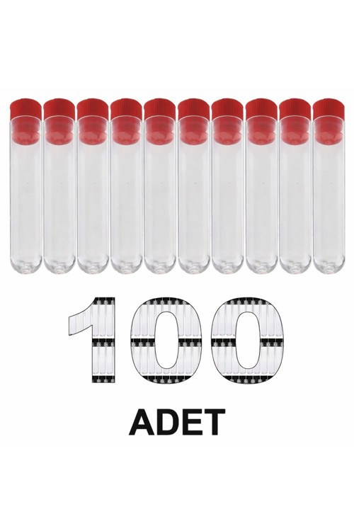 12X75 Mm Deney Tüpü Dibi Yuvarlak Kapaklı (100 Adet)