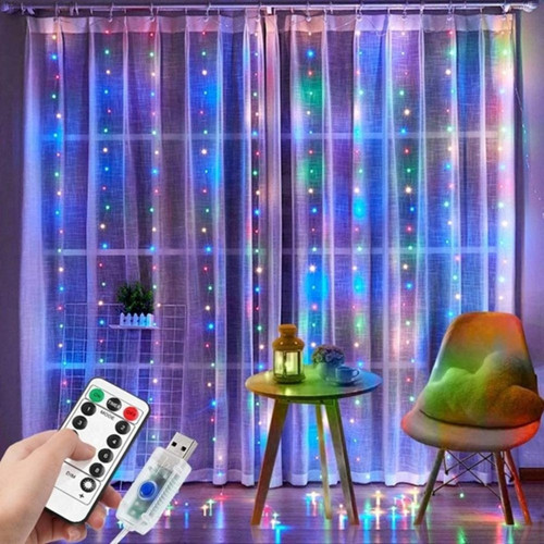 Büro Ev Ofis Dekoru için 3x3MT Rgb Led Tel Perde Aydınlatma
