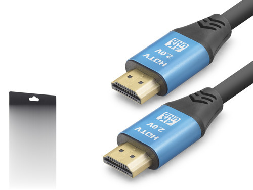 Büro Ev Ofis Cihazları için 3MT 8.0MM 19+1 Siyah Mavi Hdmi 2.0 4K Uhd Görüntü Aktarım Kablosu