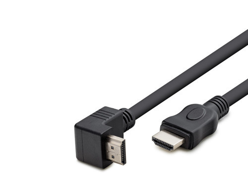 Büro Ev Ofis Cihazları için 1.5MT Siyah L Tipi Hdmi Ekran Görüntü Aktarım Kablosu