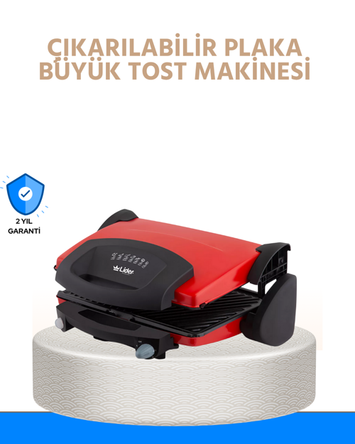 popüler Çıkarılabilir Plakalı 2000W Tost Makinesi – Termostatlı, Kolay Temizlenir 2026