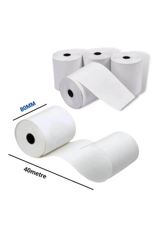 80X40 Termal Adisyon Yazıcı Kağıdı Rulosu (50 Adet) 5 Paket
