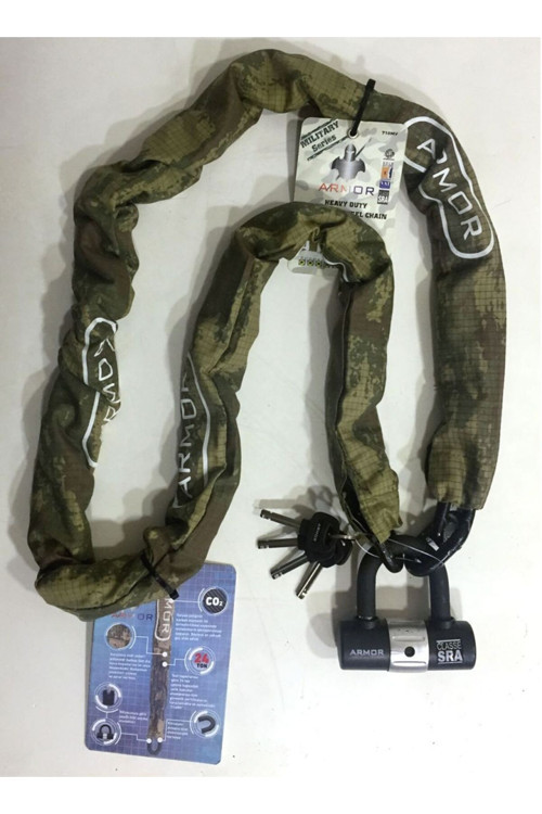 Motosiklet Zincir Kilit ( 180Cm-10Mm ) Dövme Çelik Zincir U Bar