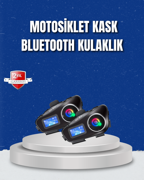 popüler LCD Ekranlı Bluetooth Kask Kulaklığı FM Radyo ve SD Kart Girişli 2026
