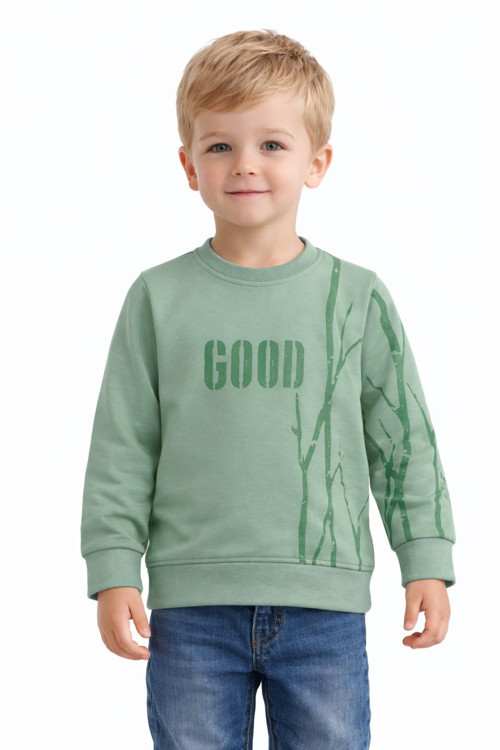Erkek Çocuk Önü Arkası Baskılı Sweatshirt BGL-ST05241