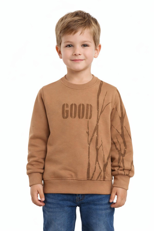 Erkek Çocuk Önü Arkası Baskılı Sweatshirt BGL-ST05241