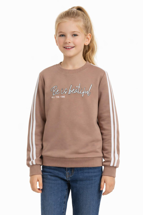 Kız Çocuk Kol Şeritli Sweatshirt BGL-ST05269
