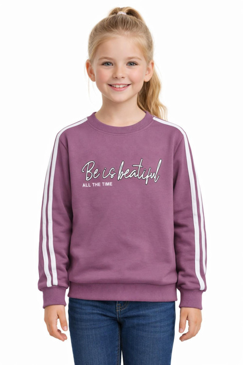 Kız Çocuk Kol Şeritli Sweatshirt BGL-ST05269