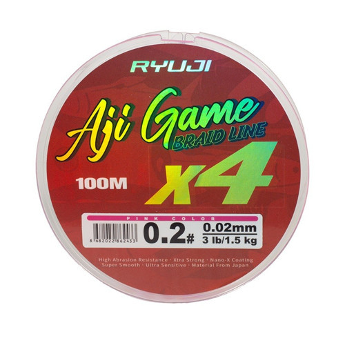 RYUJI AJI GAME 4X, 100M, PİNK İP MİSİNA 0,04 mm
