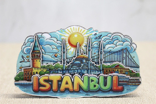 Ahşap İstanbul Temalı Magnet - Model 5