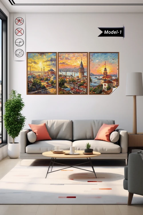 Türkiye İlçeler Tablo - Poster İstanbul (Model- 1)