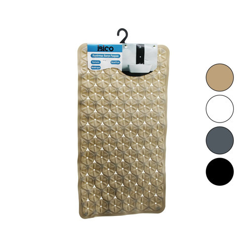 DİKDÖRTGEN - PLASTİK KABARTMA ÇİÇEK DESEN- RENKLİ 92PCS VANTUZ KAYDIRMAZ BANYO- KÜVET PASPAS