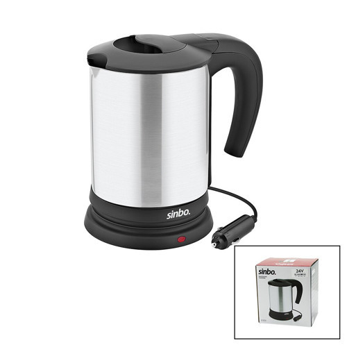 SİNBO SK-8034 24V ARAÇ İÇİ KETTLE PASLANMAZ ÇELİK SU ISITICISI 0.8LT 200W ÇAKMAKLIK FİŞL