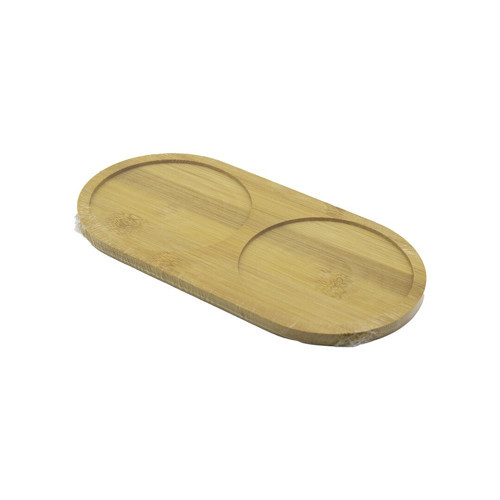 2 BÖLMELİ OVAL AHŞAP BAMBU YAĞDANIK ALTLIK 12X24X0.8CM (4887)