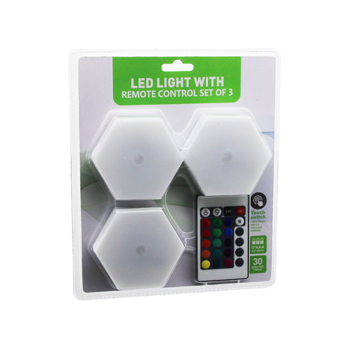 3PCS - ALTIGEN - RGB KUMANDALI - PİLLİ - DOKUNMATİK LAMBA SETİ 6 LED (4887)