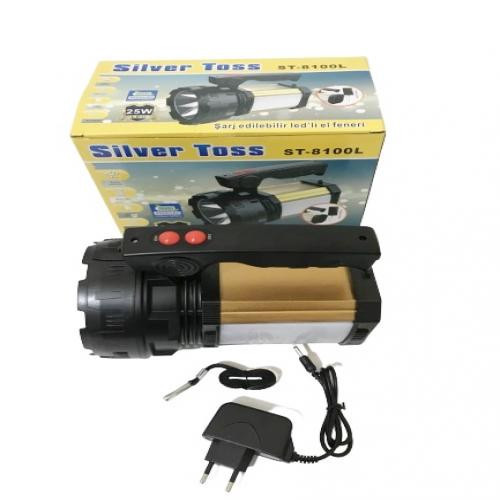 25w Şarj Edilebilir Ledli El Feneri Usb Çıkışlı (4887)