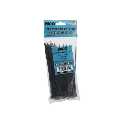 SİYAH 3.6X150MM PLASTİK CIRT KELEPÇE 100PCS (4887)