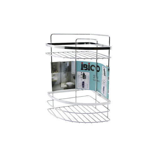 LAMALI 2 KATLI - ÜÇGEN KROM METAL BANYO KÖŞELİK - DUŞKABİN RAF (4887)