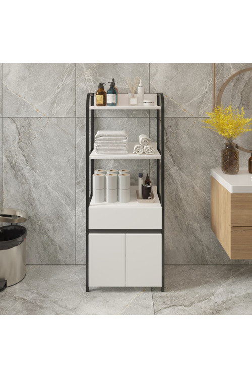 Foça Banyo Rafı Çok Amaçlı 2 Kapaklı 1 Çekmeceli