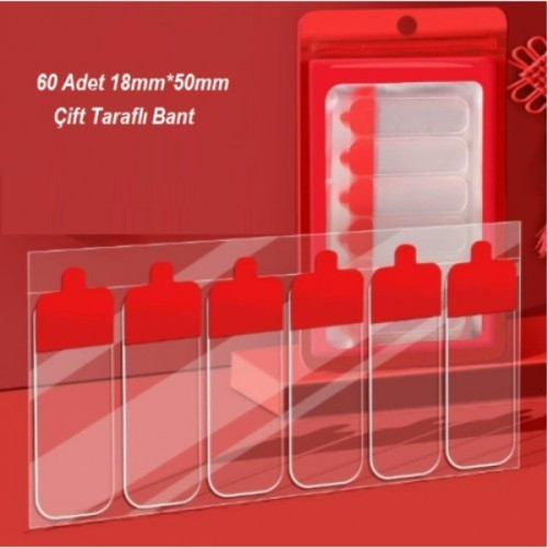 ieg™ 60 Parça Kolay Açılır Güçlü Çift Taraflı Bant 18mmx50mm