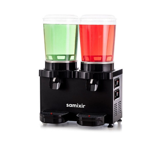 MM20 Panaromik İkili Soğuk İçecek Dispenseri, 10 L+10 L, Siyah