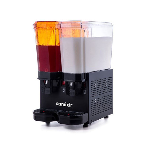 40.SMB Klasik Twin Soğuk İçecek Dispenseri, 20+20 L, Fıskiyeli ve Karıştırıcılı, Siyah