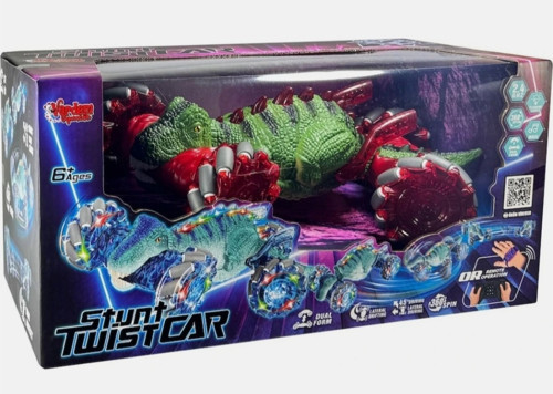 360 Derece Dönen Işıklı ve Sesli Kumandalı Dinozor Araba - Bileklik Kontrollü Akrobatik Araç