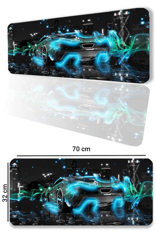 SonicTouch Mclaren P1 Fantasy Fütüristik Kaymaz Gaming Oyuncu Masaüstü Dikişsiz Klavye Mouse Pad 32x