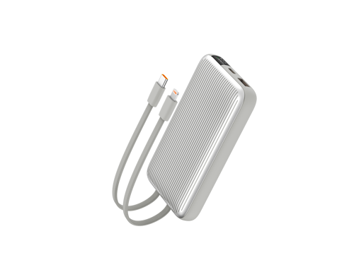 10000mAh Silver Powerbank 22.5W Kablolu ve Led Display PB10KSL2