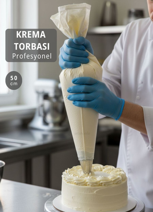 Profesyonel 50 cm Krema Torbası Bez – Büyük Katlı Pastalar ve Yoğun Mutfaklar İçin